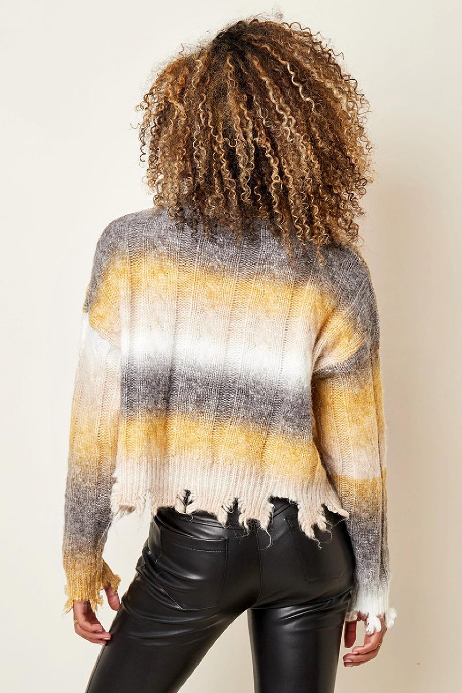 Kurzer Regenbogenpullover Grün S/M Bild5